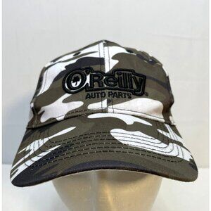 O' Reilly Auto Parts hat cap 6 1/2" strap back car mechanic camo green